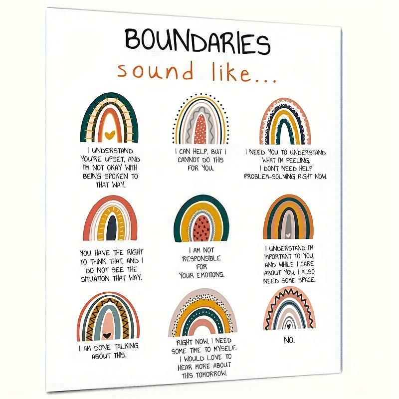 Boundaries Mental Health Wall Decor Poster 20 x 25 cm Unframed