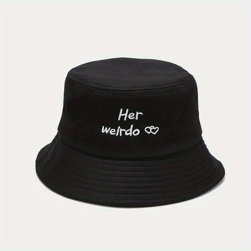 1pc Versatile Sunshade Bucket Hat With Letter Embroidery