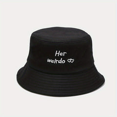 1pc Versatile Sunshade Bucket Hat With Letter Embroidery