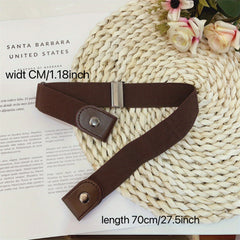 No Buckle Stretch Belt For Women Unisex Elastic Belts Jeans Dresses