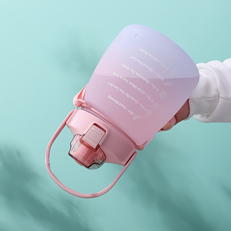 1300ml Motivational Water Bottle with Time Marker & Strap