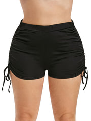  Lace Up Side Ruched Stretch Shorts