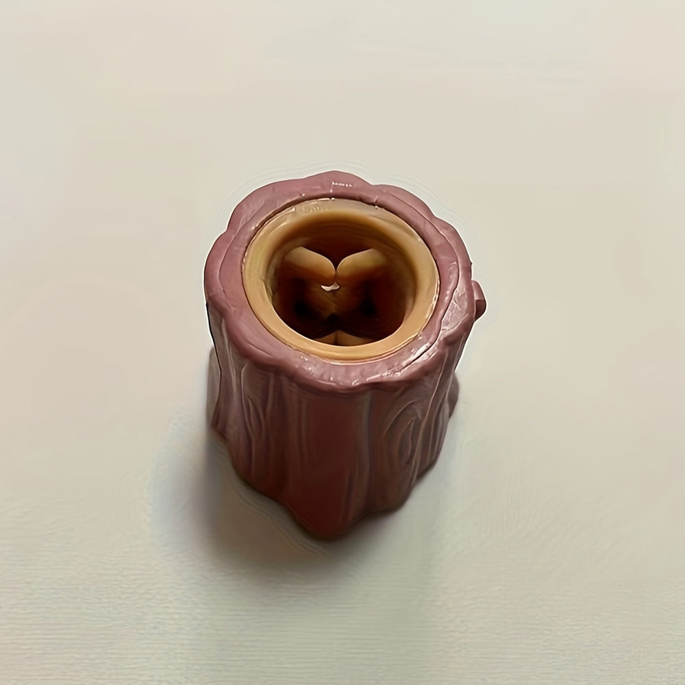 Squirrel Tree Stump Stress Relief Squeeze Toy & Desk Pen Holder