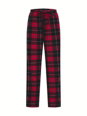 Men's Plaid Fleece Yoga Pants Active Stretch Joggers