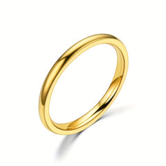 Stainless Steel Round Rings Plain Stackable Wedding Ring Size 5 12