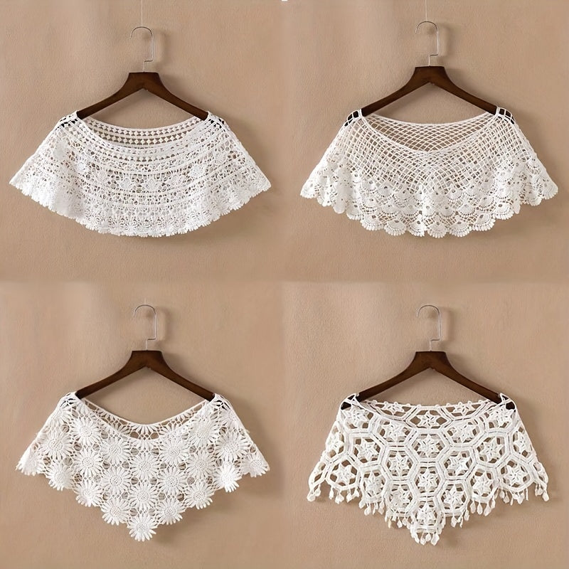 Lace Shawl Flower Hollow Wrap Casual Sunscreen Windproof Cape Dress Accessories