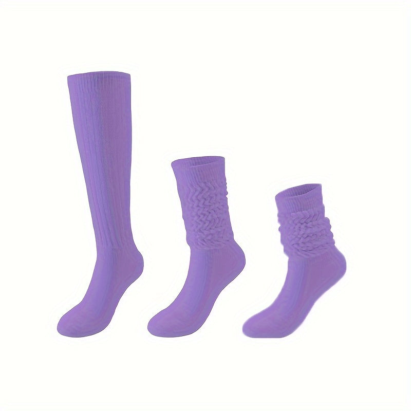 Women's Solid Calf Socks Warm & Comfy Knee High Stockings