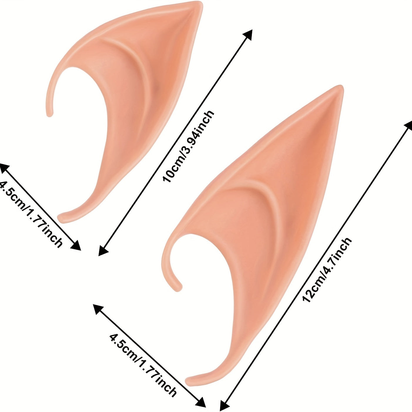 Pair of Long Short Fairy Ears Latex Cosplay Props Costume