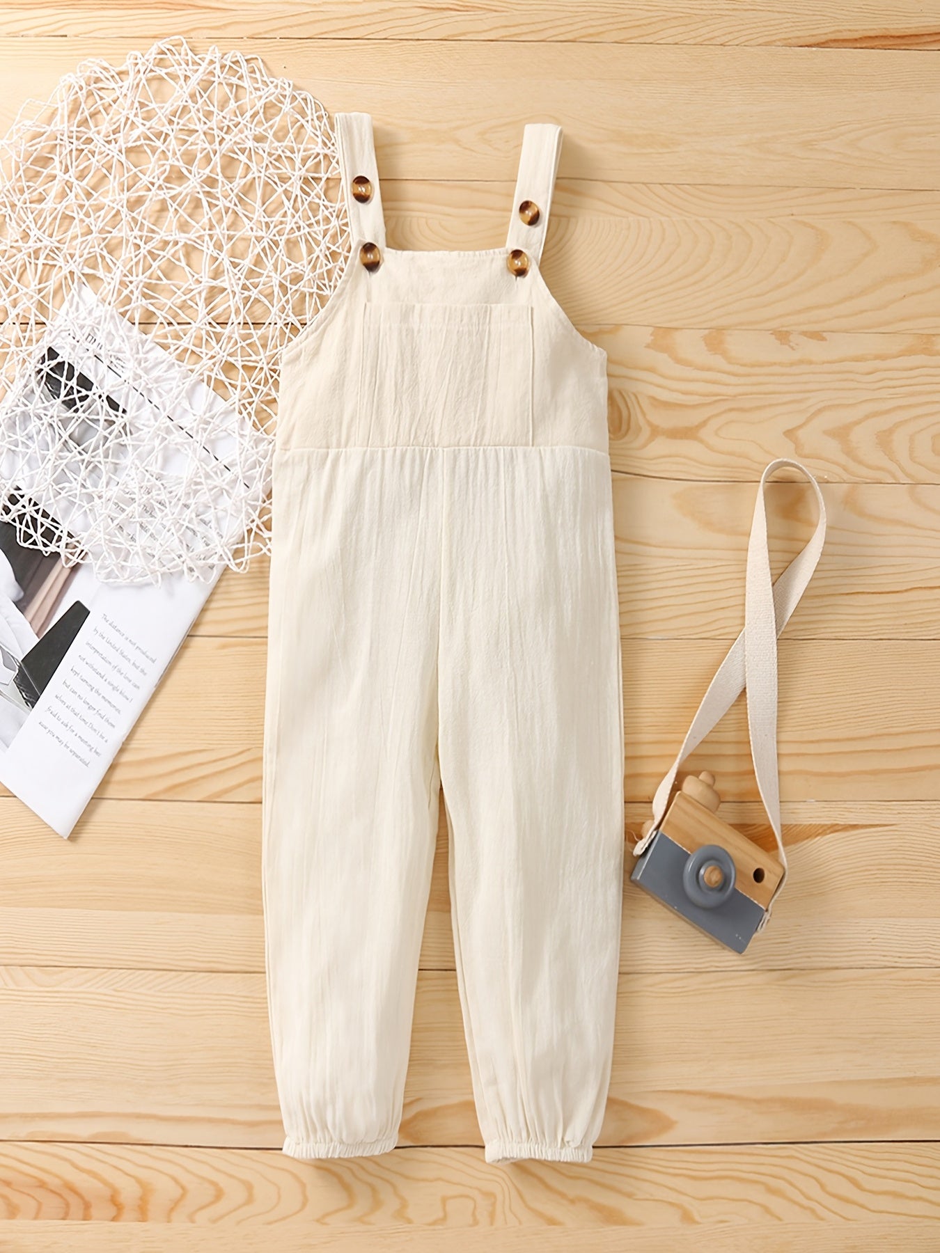 Girls Casual Vintage Bib Pants for Summer