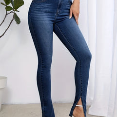 High Waist Dark Skinny Jeans for Women