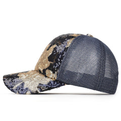 Mesh Breathable Baseball Cap Sequins Decor MapleTrendy Sun Hat