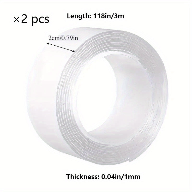Clear Heavy Duty Double Sided Adhesive Tape Multipurpose Reusable & Removable