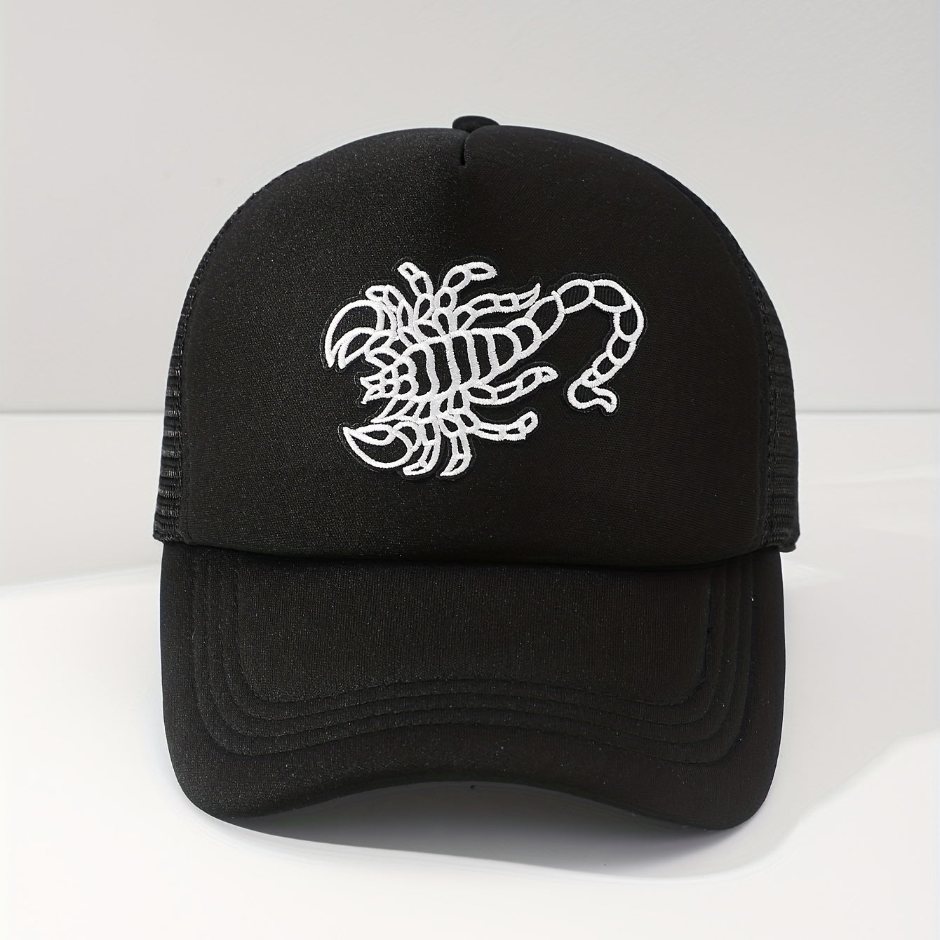 Scorpion Embroidery Trucker Hat Adjustable Baseball Cap