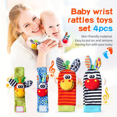 4pcs Baby Wrist Rattles Foot Finder Toys Set