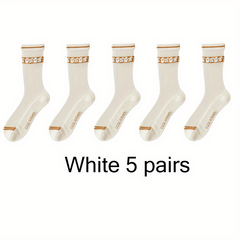 5 Pairs Bunny Print Socks Breathable Mesh Women's Stockings