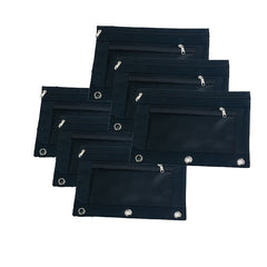 6-Piece Binder Pencil Case with Zipper & Rivet Reinforcement