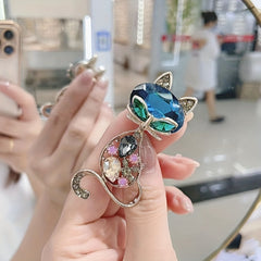 Kitty Rhinestone Lapel Pin Brooch Jewelry