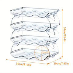 Water Bottle Organizer 4 Tier Plastic Stackable Holder Rack