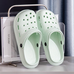 Women's Hollow Out Flat Clogs Closed Toe Slides Shoes