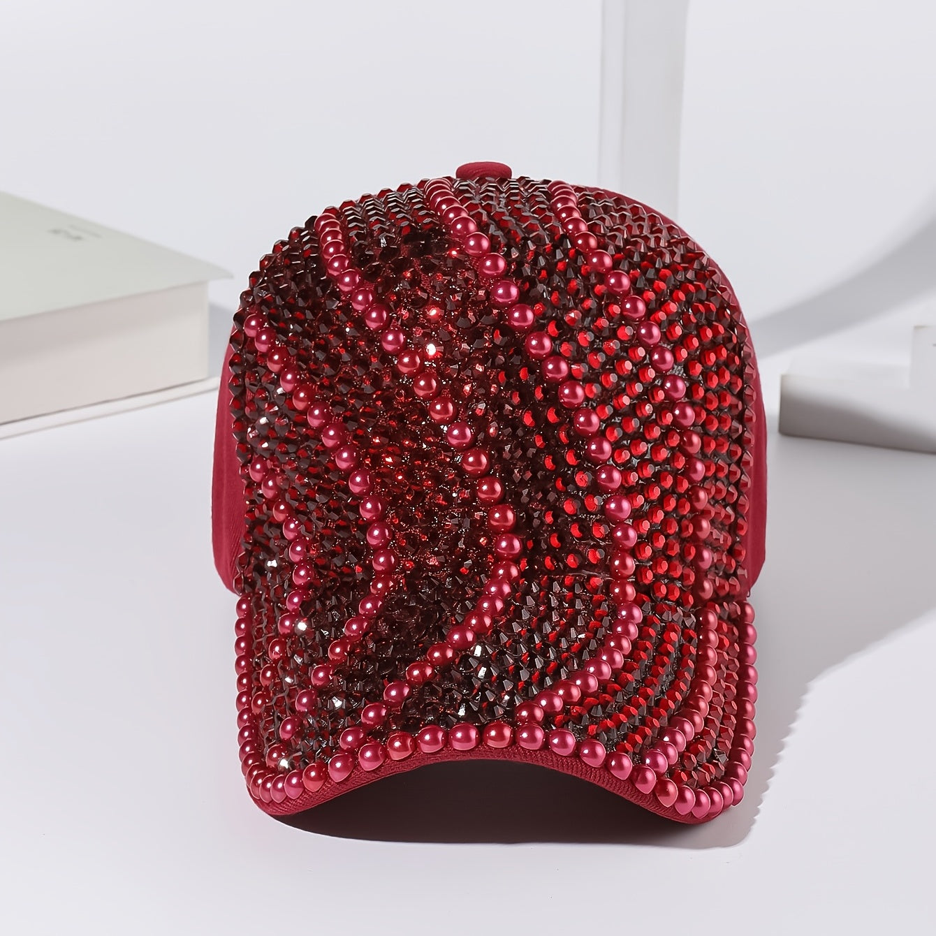 Pearl Rhinestone Bling Baseball Cap for Women Girls