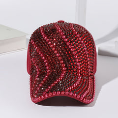 Pearl Rhinestone Bling Baseball Cap for Women Girls