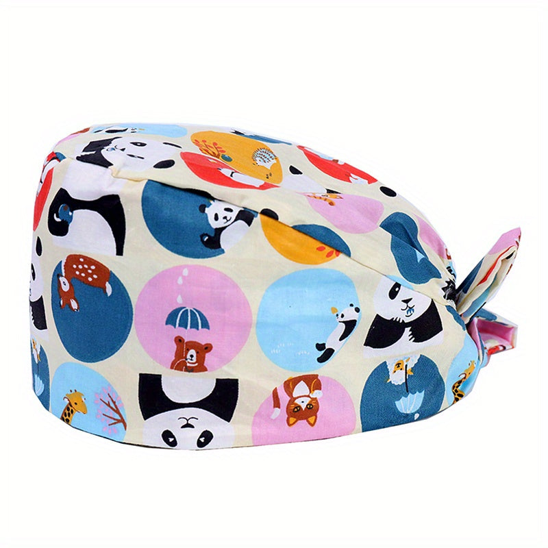 Cartoon Print Work Hats Adjustable Working Cap With Sweatband