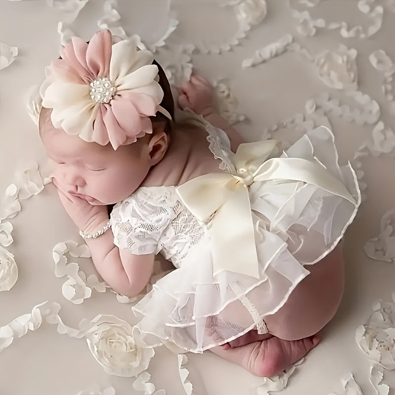 2pcs Newborn Photography Clothes Rabbit Skirt Puffy Skirt Dress Set For Girls