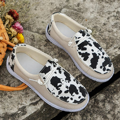 Women's Low Top Canvas Lace Up Flat Casual Shoes Lightweight Sneakers