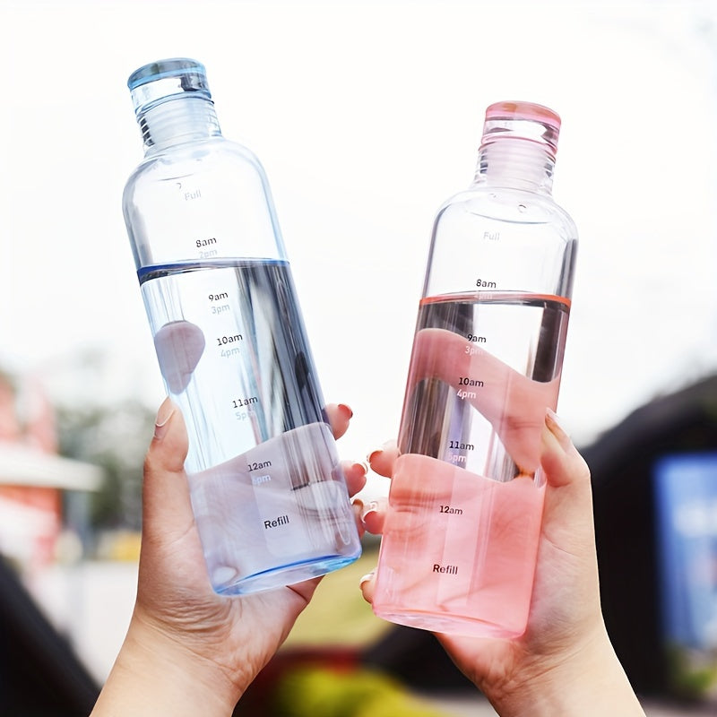 500ml Clear Leakproof Water Bottle With Time Scale - Lightweight Water Cup