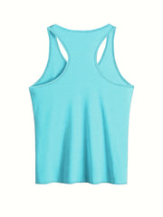  Moon & Floral Print Round Neck Tank Top