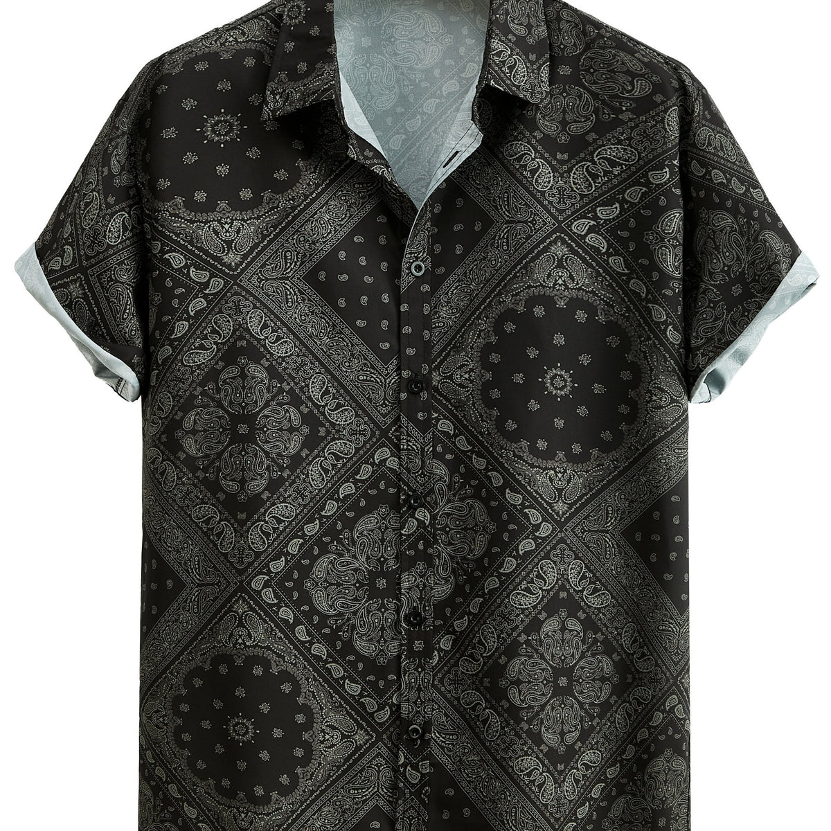 Paisley Print Men's Hawaiian Shirt for Summer Vacation