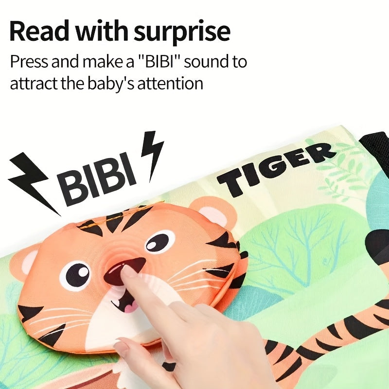 3D Toddler Book with Hanging Mirror & Interactive Sound - Durable Fabric Toy