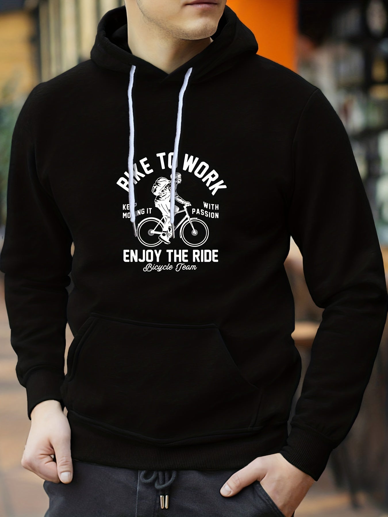 Bicycle Print Hoodie Hoodies For Men Men's Casual Graphic Pullover