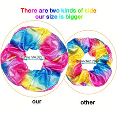 Gradient Laser Scrunchies Hair Tie Holographic Hair Rope Ponytail Holder