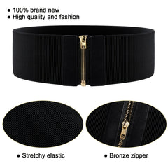 Womens Wide Elastic Waist Belt Cinch Belt Stretch Waistband