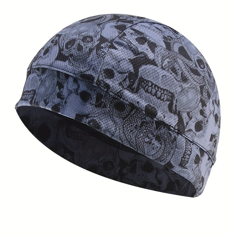 Skull Print Cycling Small Hat Dust-proof Sunshade Breathable Quick-drying Cap