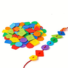 35pcs Baby Geometric Stringing Educational Building Blocks Threading Toys