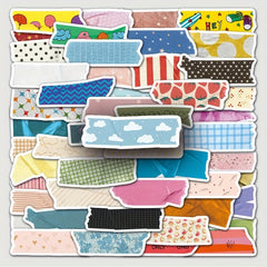 50 Colorful Polka Dot Stickers with Adhesive Tape Reusable Self Adhesive Deca
