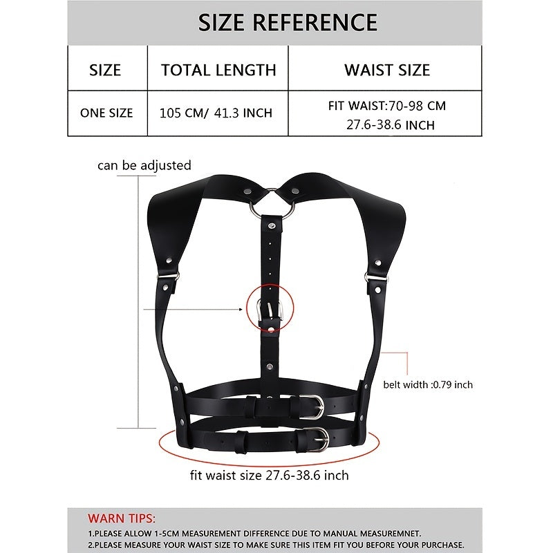 Women's PU Leather Harness Belt Punk Body Chain Waist Belt Halter