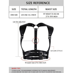 Women's PU Leather Harness Belt Punk Body Chain Waist Belt Halter