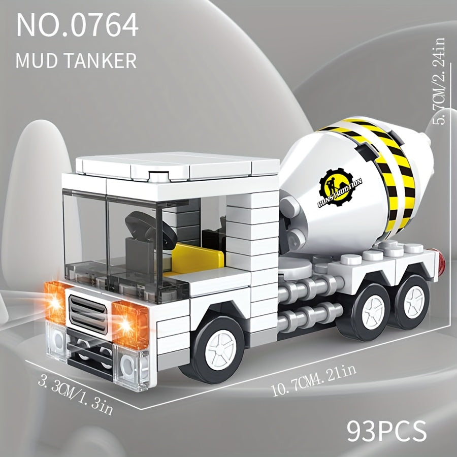 100 pcs Building Block Toy Cars, 8 Styles, Cityscape Construction Vehicles