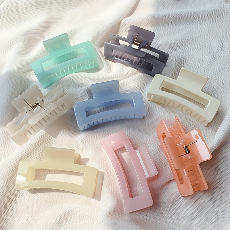 Acrylic Hair Claw Rectangular Style Solid Shark Claw for Thick Hair