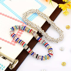 100 Round Rhinestone Spacing Beads 6mm 8mm Crystal Loose Beads Set