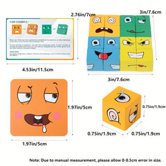 Wooden Matching Block Puzzles Parent Child Interactive Games Educational Toys