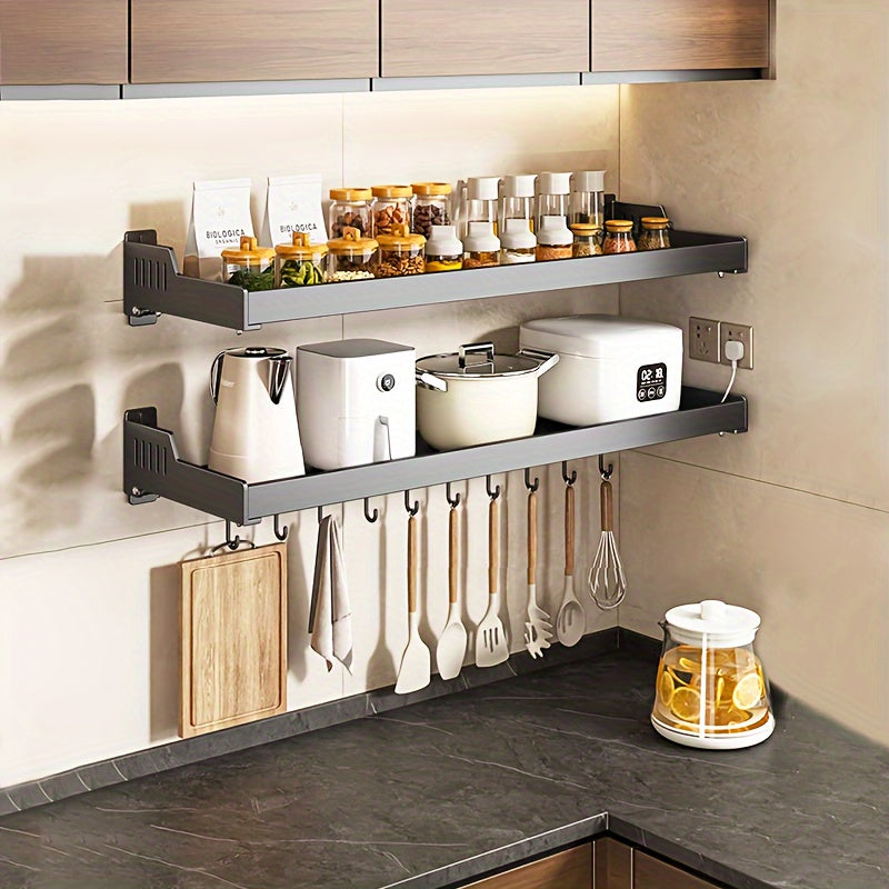 Wall Mounted Kitchen Rack Seasoning Condiment Storage