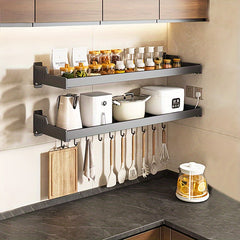 Wall Mounted Kitchen Rack Seasoning Condiment Storage