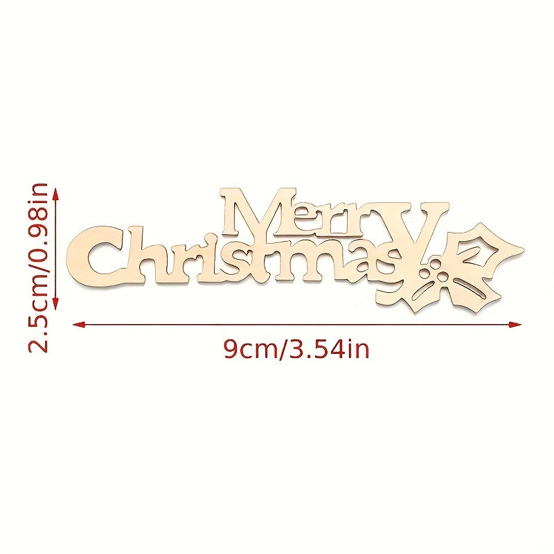 10pcs Merry Christmas Hanging Ornaments Wooden Letter Xmas Decoration