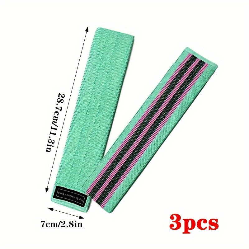 3pcs Squat Resistance Band Yoga Fitness Rope for Buttocks Lifting