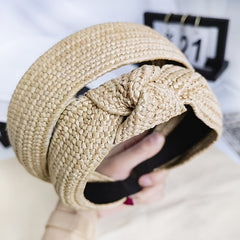 Knitted Straw Knot Headband Hair Bands Wedding Hair Accessories
