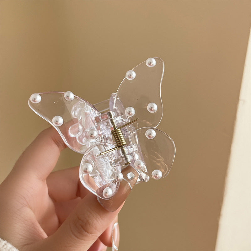 Butterfly Claw Clip Pearl Rhinestones Hair Clip